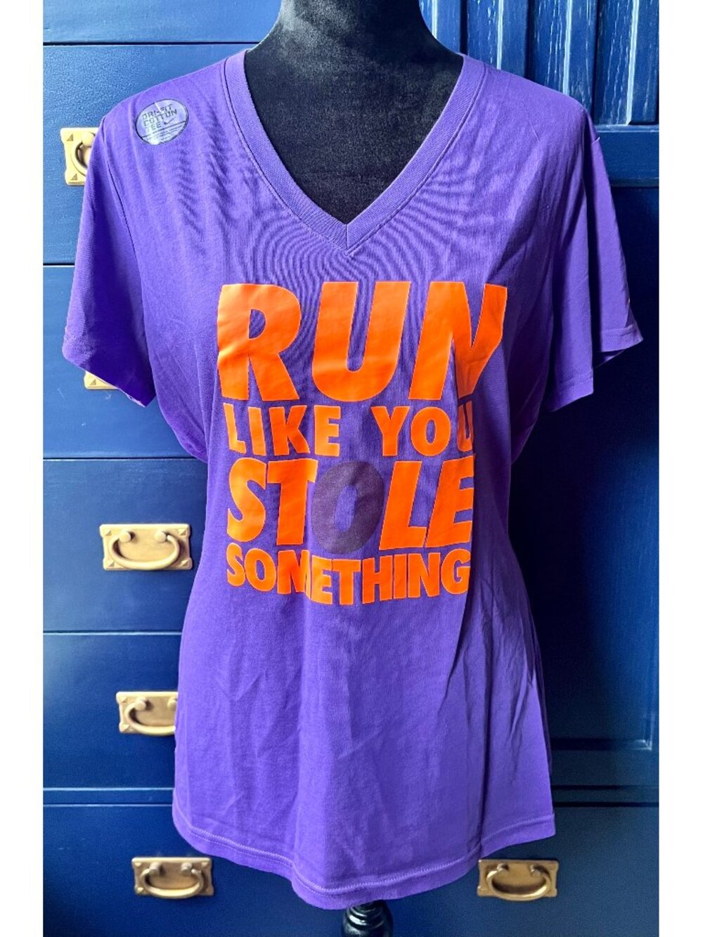 New Nike Dri-Fit Cotton Tee Slim Fit Purple Running Athletic Womens XL
